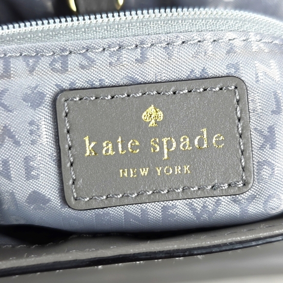 KATE SPADE GRAY BAG VARICK STREET ABBIE EXOTIC LEATHER SUEDE SATCHEL PURSE XBODY - Picture 15 of 16